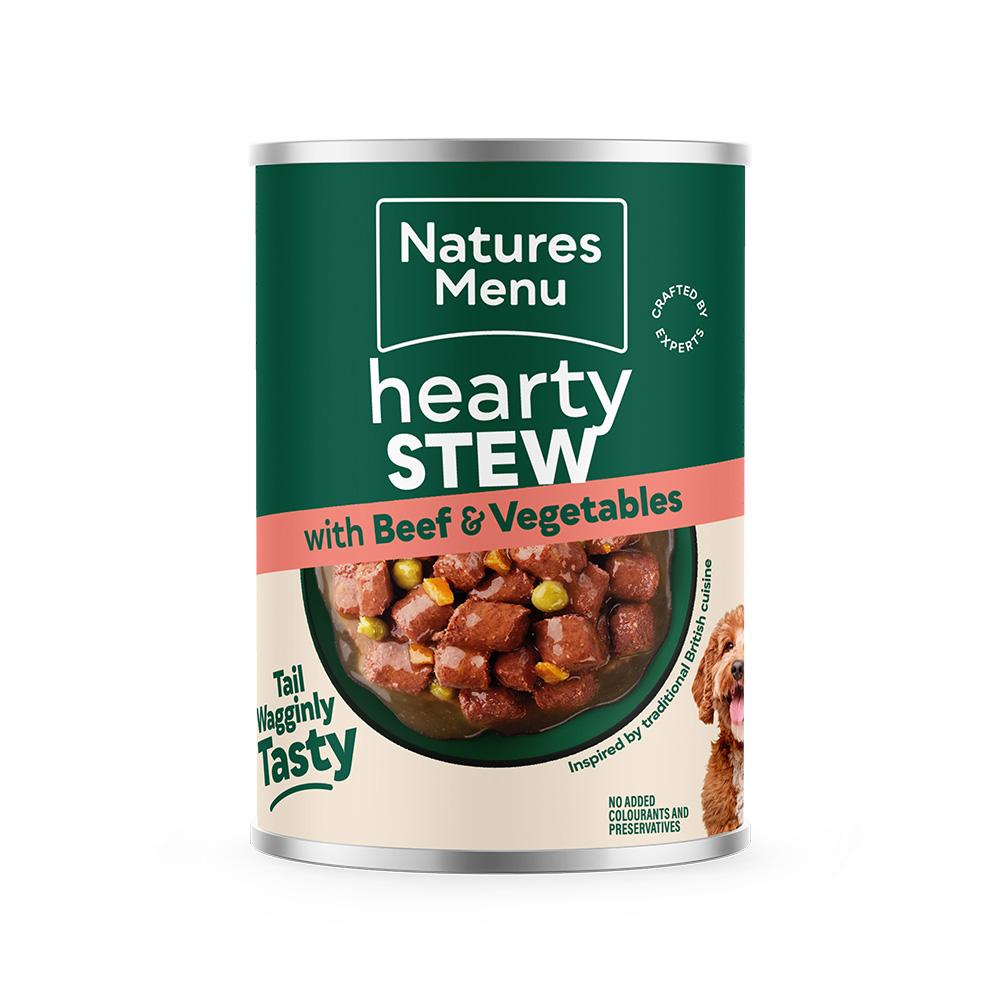 Natures Menu Hearty Stews Beef Wet Dog Food Cans - 12 x 415g