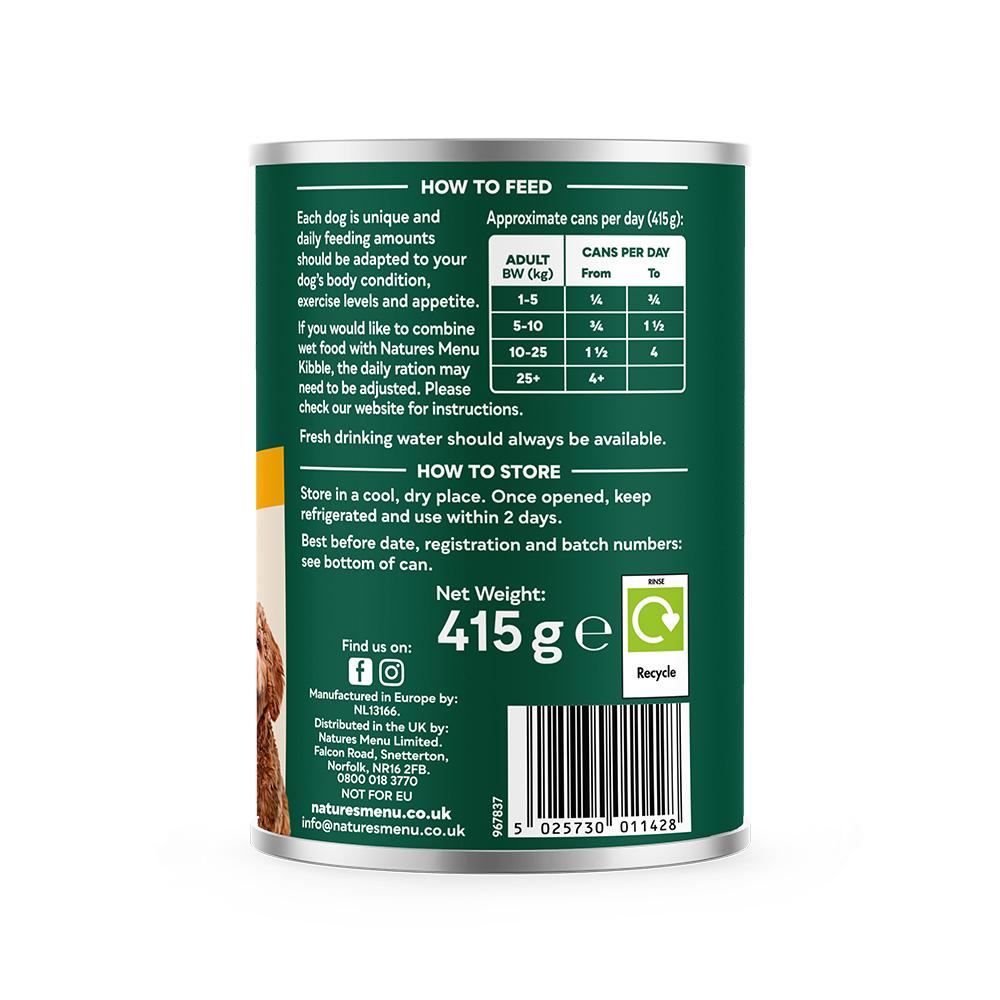 Natures Menu Hearty Stews Chicken Wet Dog Food Cans - 12 x 415g