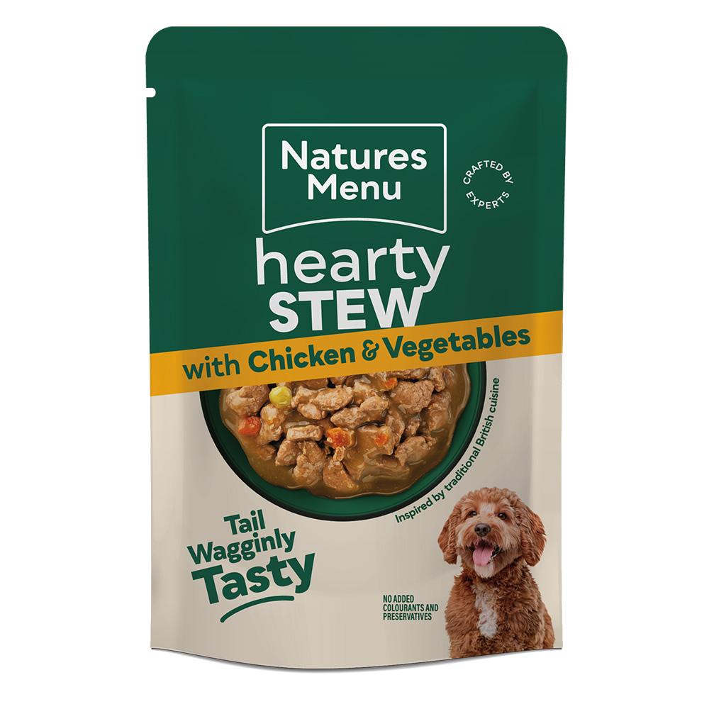 Natures Menu Hearty Stews Chunks in Gravy Chicken & Vegetables Wet Dog Food  Pouches - 8 x 100g