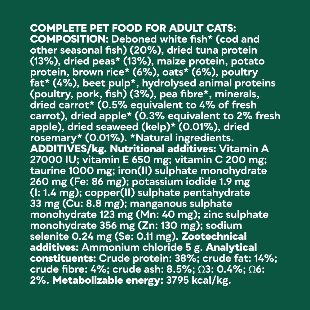 Natures Menu High in Meat Deboned White Fish Dry Cat Food - 1.25kg