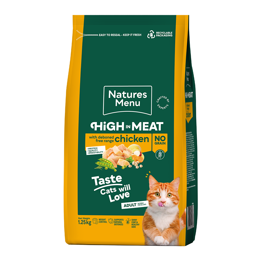 Natures Menu High in Meat Grain Free Free Range Chicken Dry Cat Food - 1.25kg