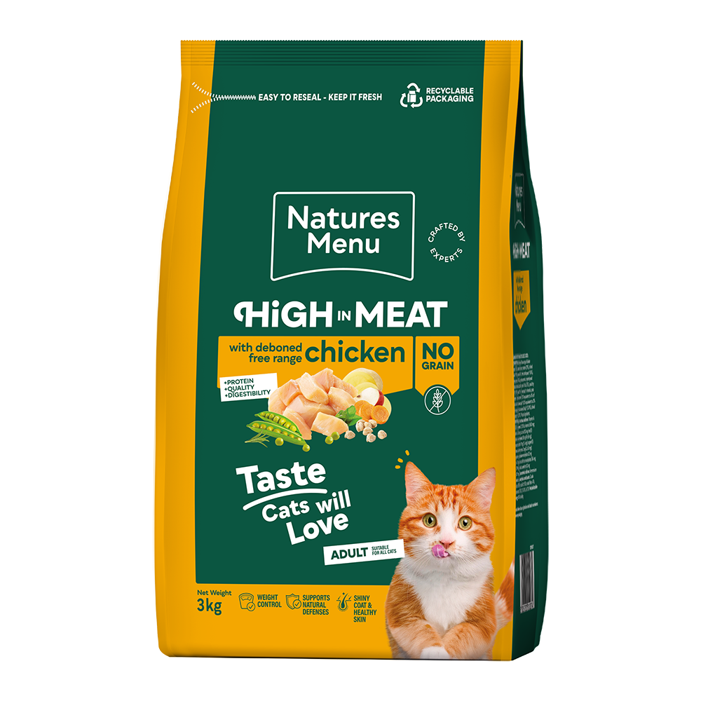 Natures Menu High in Meat Grain Free Free Range Chicken Dry Cat Food - 3kg