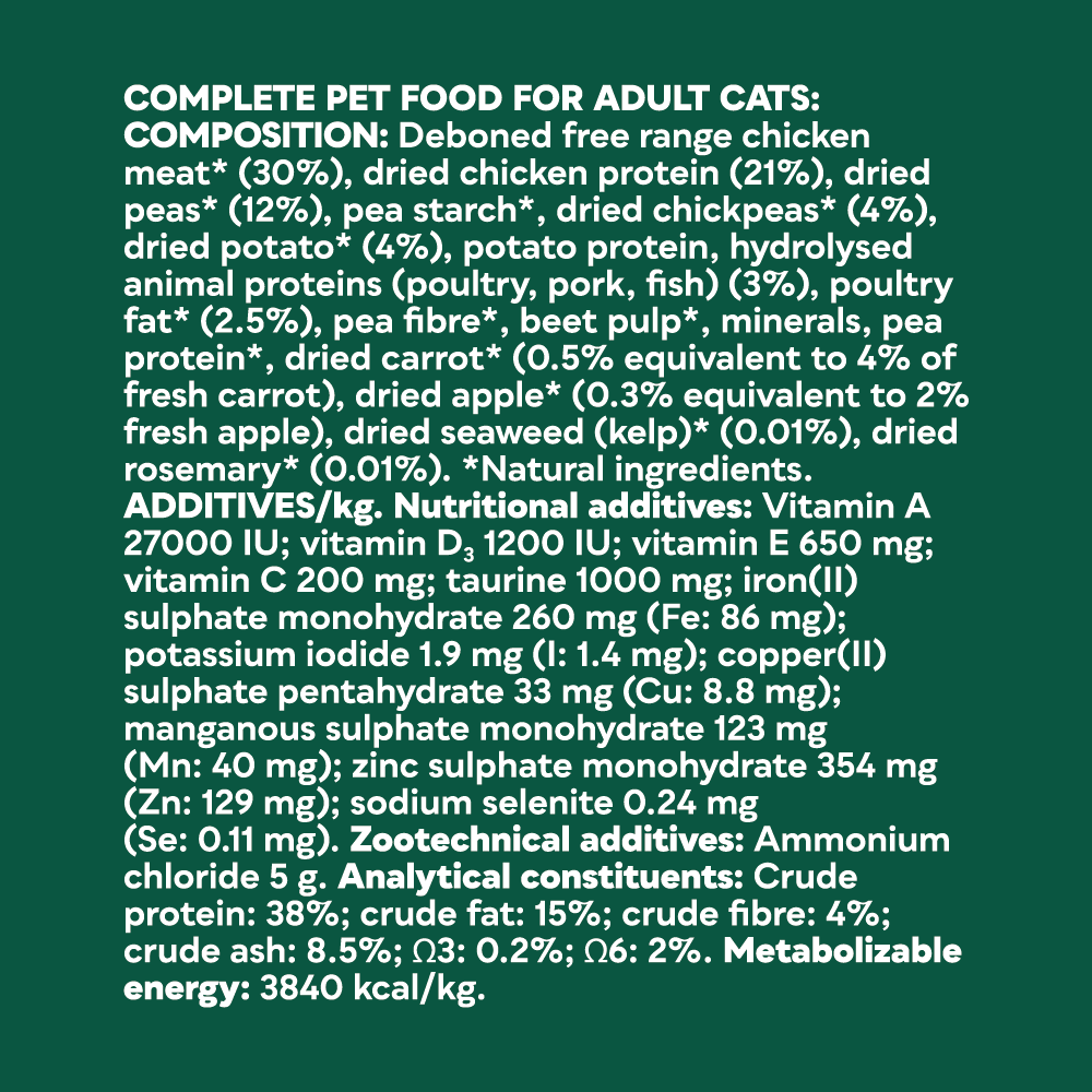 Natures Menu High in Meat Grain Free Free Range Chicken Dry Cat Food - 3kg