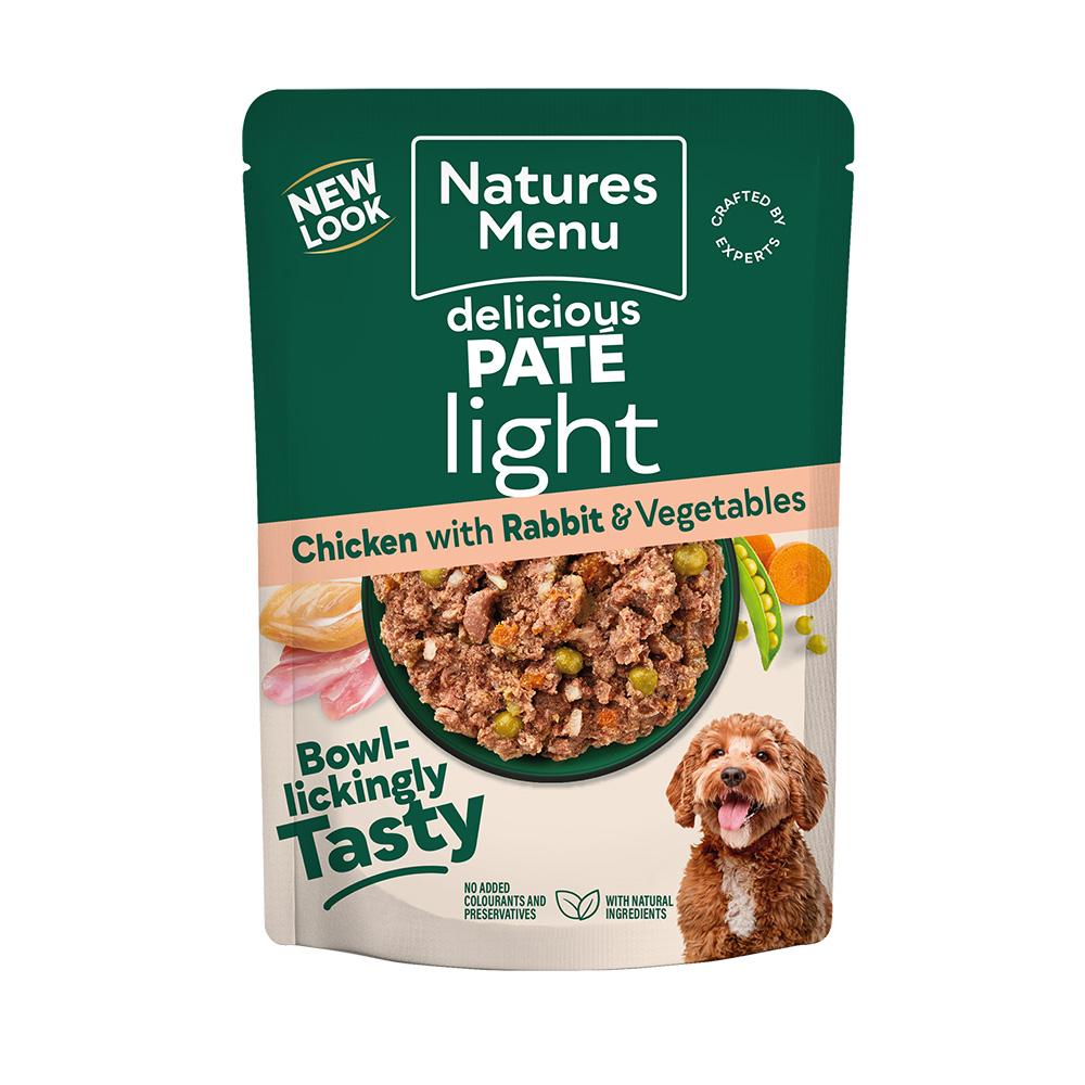 Natures Menu Light Chicken with Rabbit Wet Dog Food Pouches - 8 x 300G