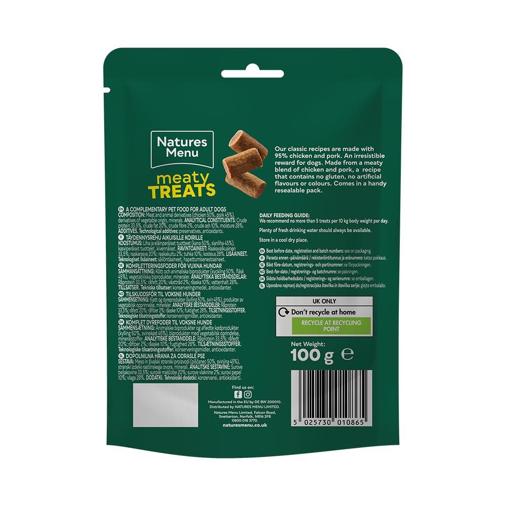 Natures Menu Meaty Treats Chicken Dog Treats - 100g