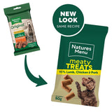 Natures Menu Meaty Treats Lamb and Chicken Dog Treats- 50g