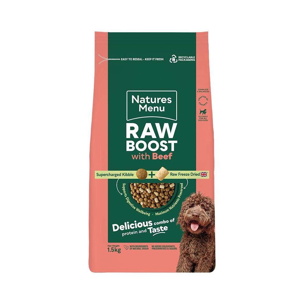Natures Menu Raw Boost with Beef Adult Dog Food 1.5kg