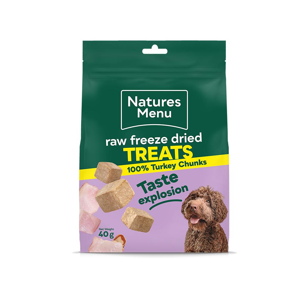 Natures Menu Raw Freeze Dried Turkey Dog Treats - 40g