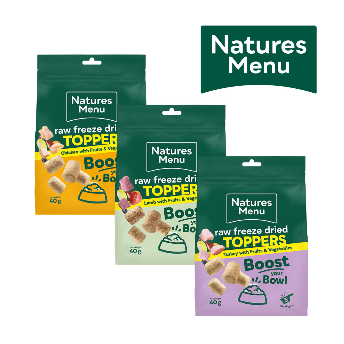 Natures Menu Dog Food Toppers – Raw Freeze Dried Range