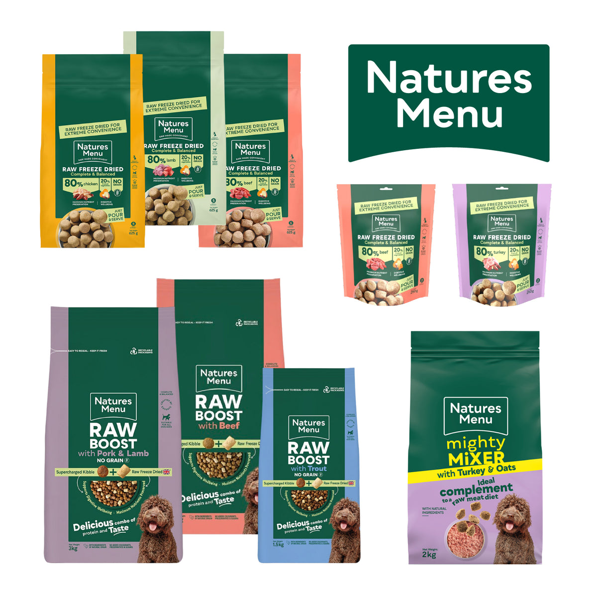 Natures Menu Dry Dog Food – Freeze Dried, Raw Boost & Mixer Range