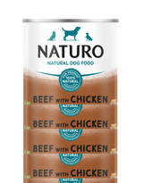 Naturo Adult Beef with Chicken in Jelly Wet Dog Food Cans - 12 x 390g