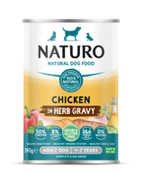 Naturo Adult Chicken & Herb Gravy Wet Dog Food Cans - 12 x 390g