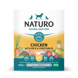 Naturo Adult Chicken & Rice Wet Dog Food Trays - 7 x 400g