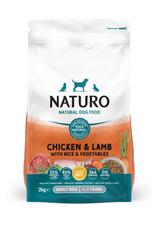 Naturo Adult Dog Chicken & Lamb with Rice & Vegetables Dry Food - 2kg