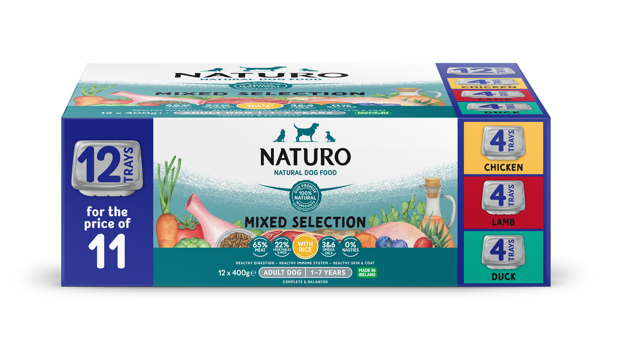 Naturo Adult Dog Tray Variety - 400g x12pk