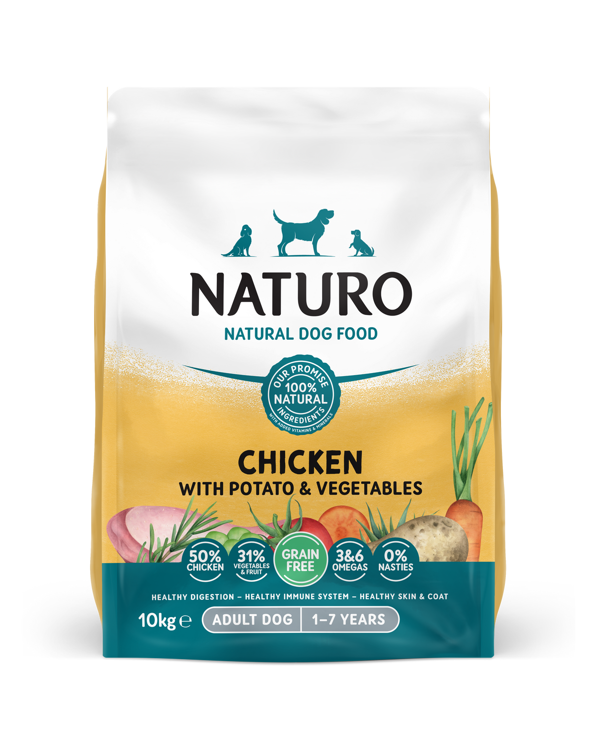 Naturo Adult Grain Free Chicken Dry Dog Food - 10kg