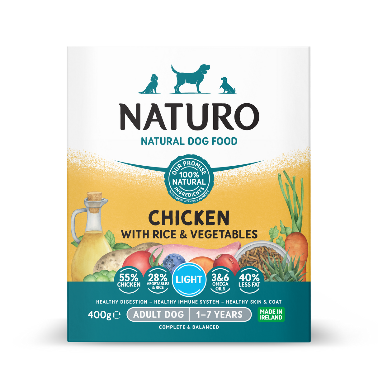 Naturo Adult Light Chicken Food Trays - 7 x 400g