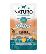 Naturo Adult Mini Turkey, Rice & Veg Wet Dog Pouches - 8x150g
