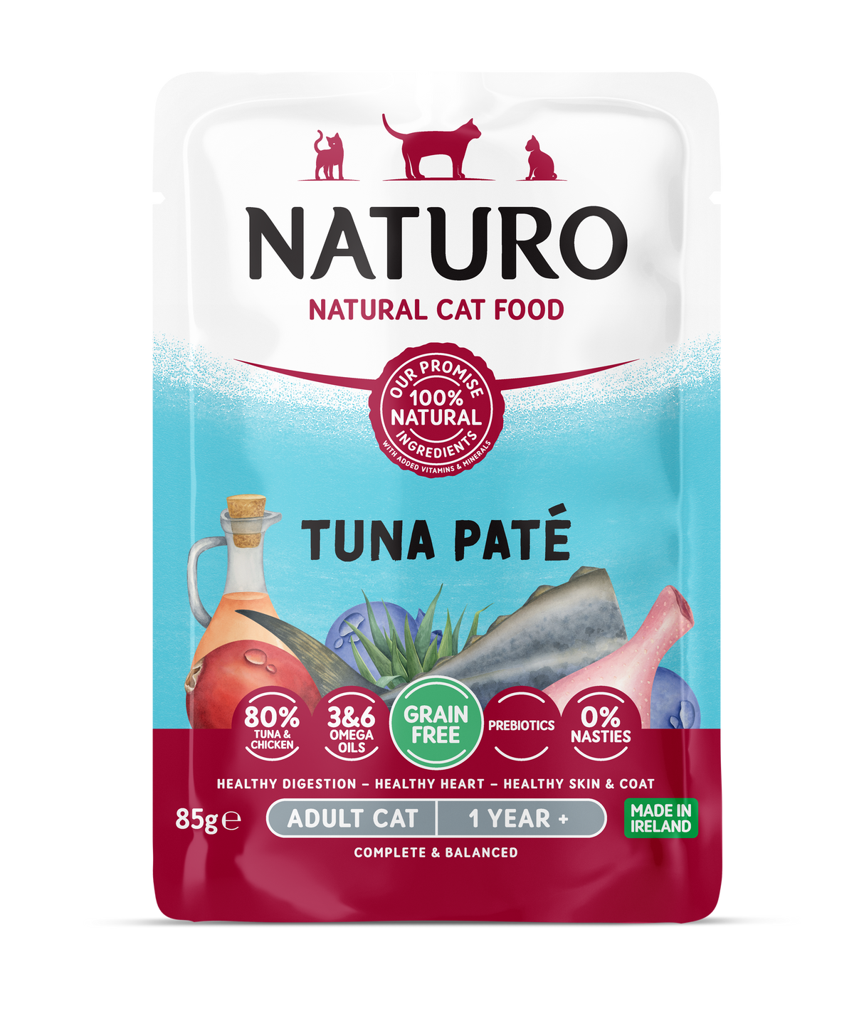 Naturo Tuna Pate Pouch Wet Cat Food - 12 x 85g