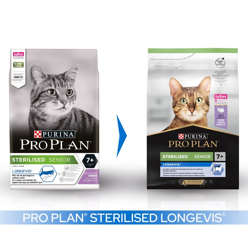 Pro Plan Senior 7+ Neutered Longevis Turkey Dry Cat Food - 3kg