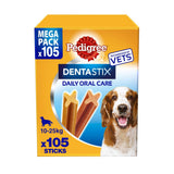 Pedigree Dentastix Daily Adult Medium Dog Treats 105 x Dental Sticks - 2.7kg