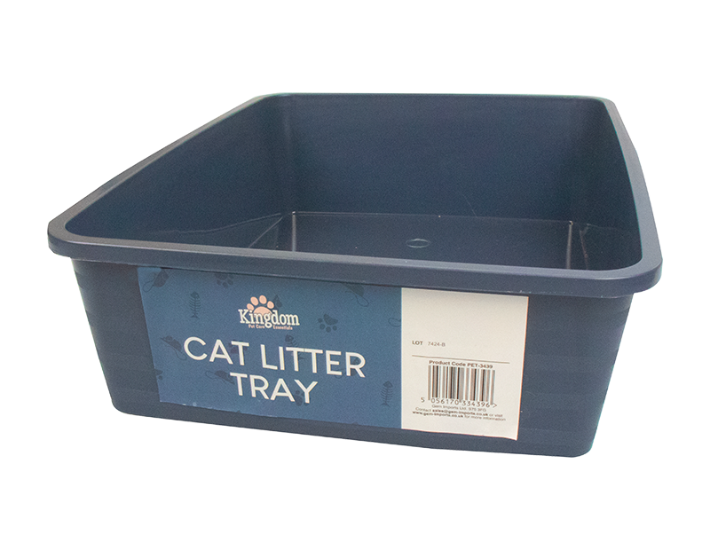 DUKE Plastic Cat Litter Tray - Grey