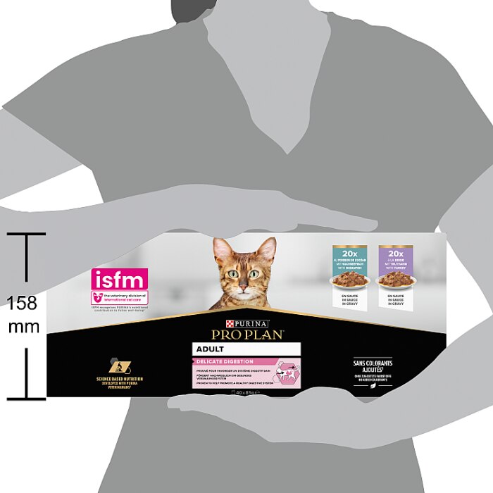 Pro Plan Delicate Digestion Mixed Variety in Gravy Wet Cat Food - 40 x 85g