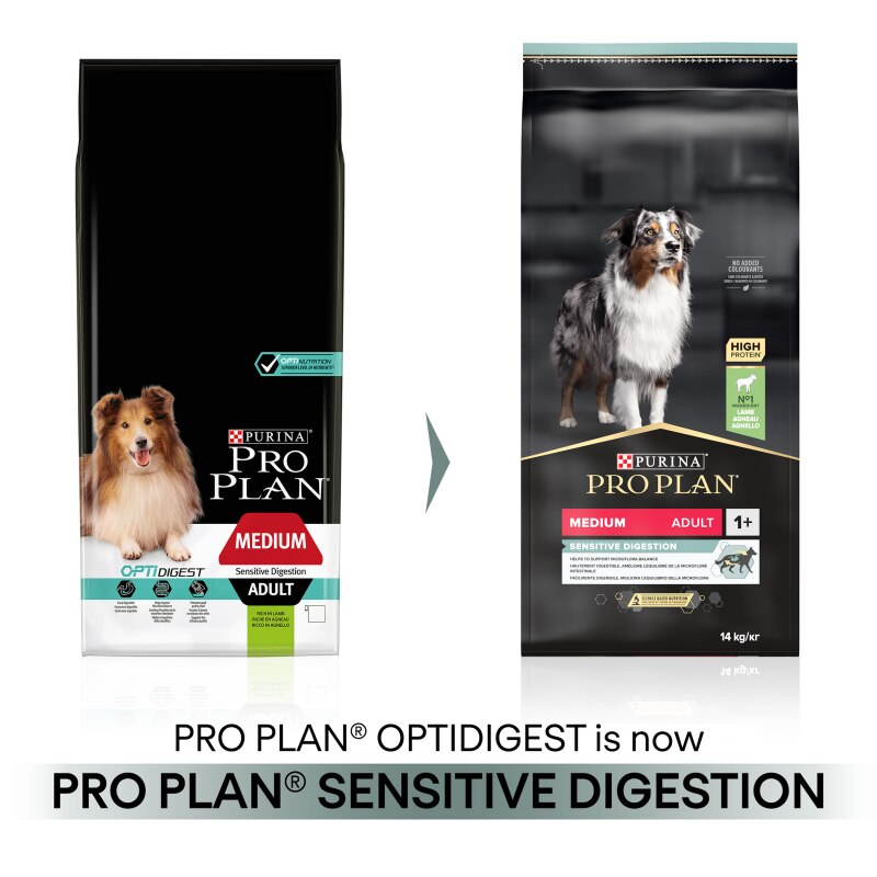 Pro Plan Medium Sensitive Digestion Lamb Dry Dog Food - 14kg