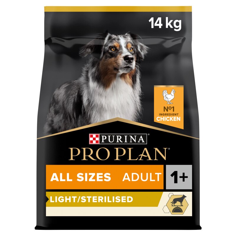 Pro Plan All Sizes Light / Neutered Chicken Dry Dog Food - 14kg
