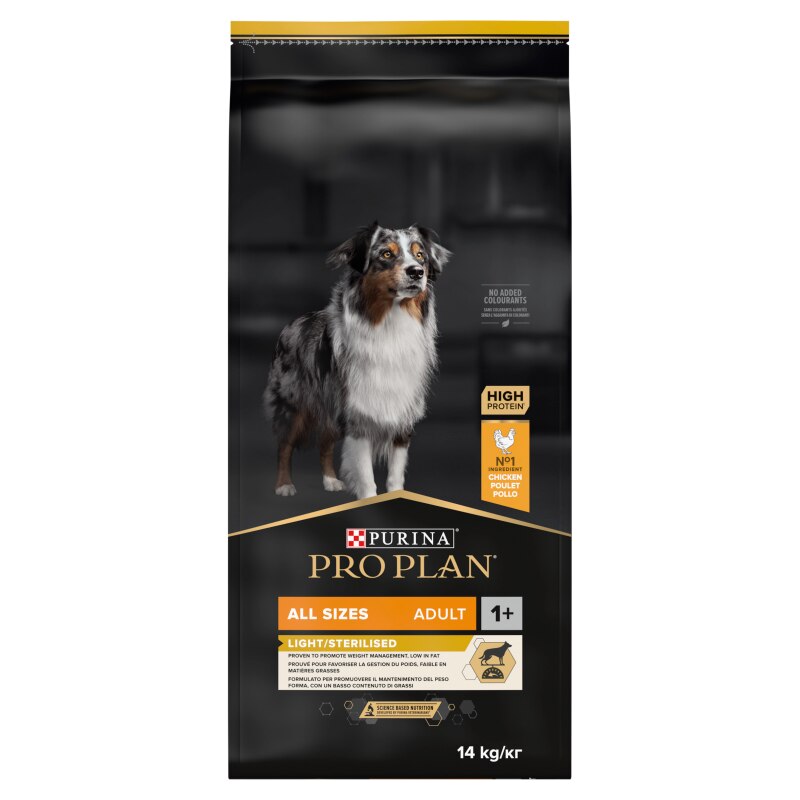 Pro Plan All Sizes Light / Neutered Chicken Dry Dog Food - 14kg