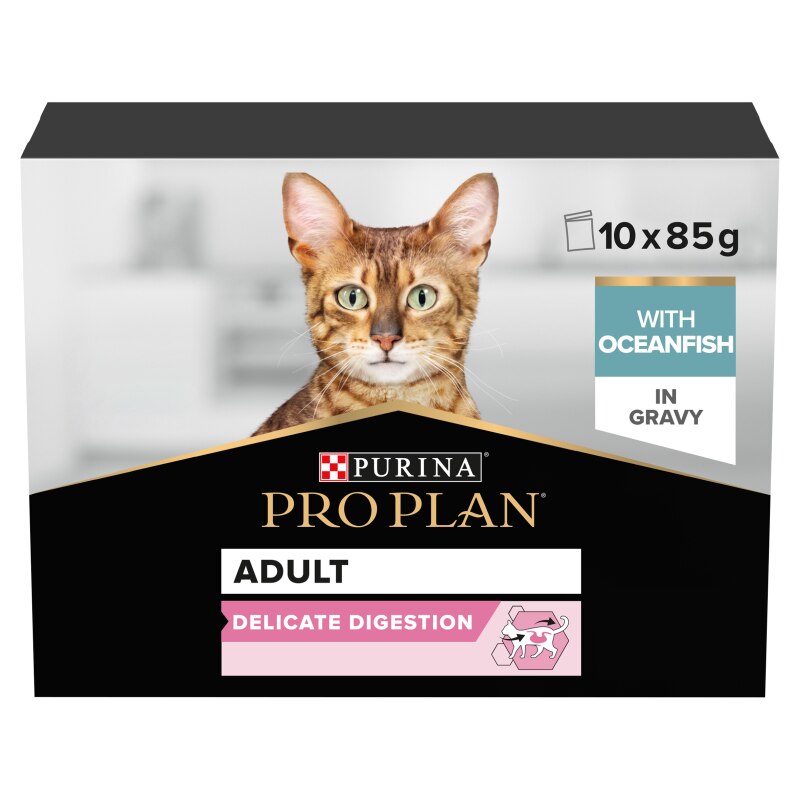 Pro Plan Delicate Digestion Ocean Fish in Gravy Wet Cat Food - 10 x 85g