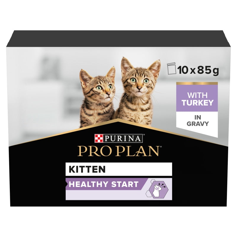 Pro Plan NutriSavour Kitten Turkey Wet Cat Food - 10 x 85g