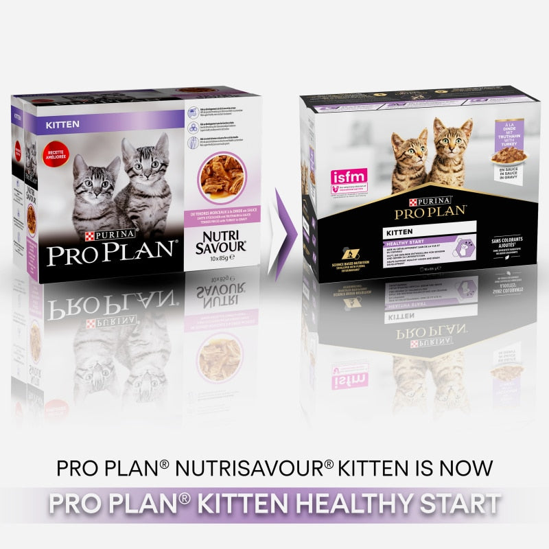 Pro Plan NutriSavour Kitten Turkey Wet Cat Food - 10 x 85g