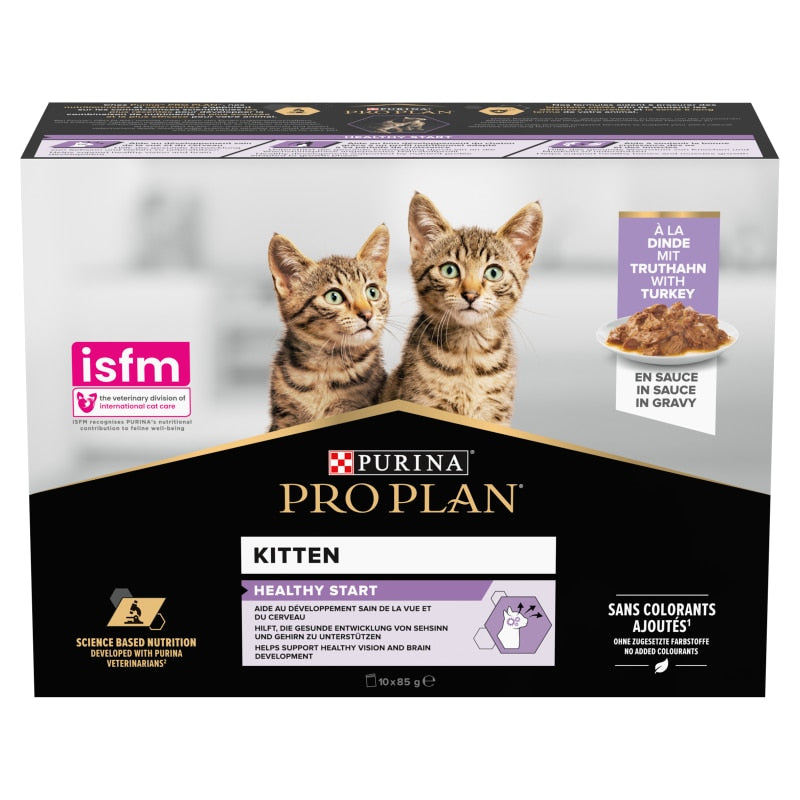 Pro Plan NutriSavour Kitten Turkey Wet Cat Food - 10 x 85g