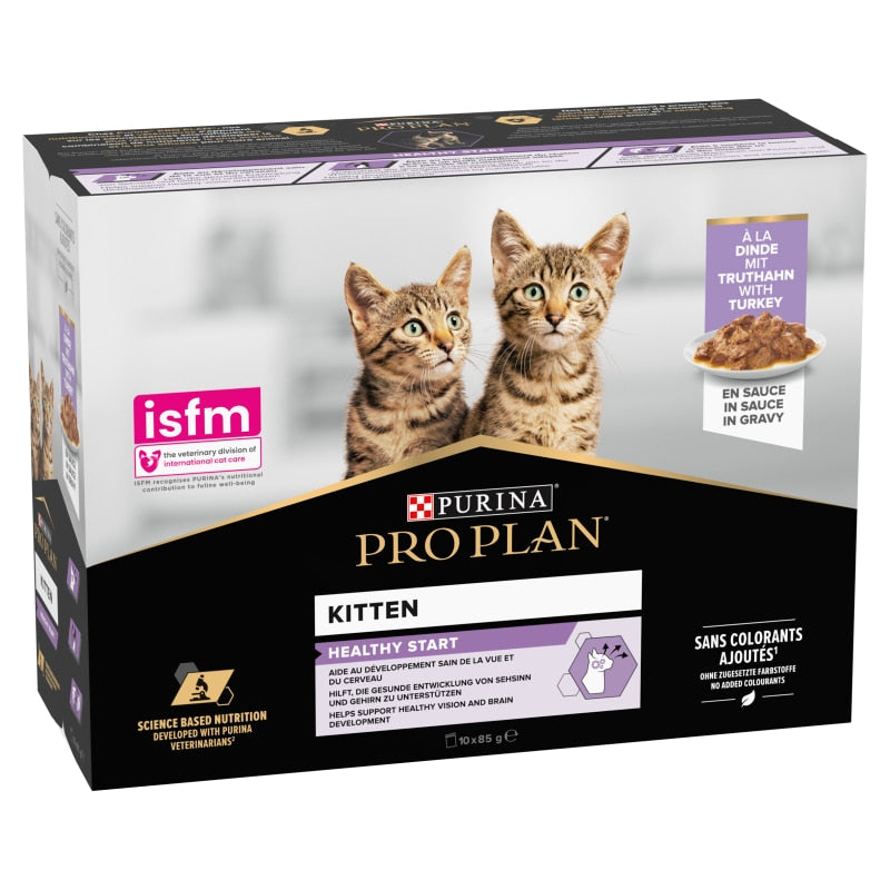 Pro Plan NutriSavour Kitten Turkey Wet Cat Food - 10 x 85g