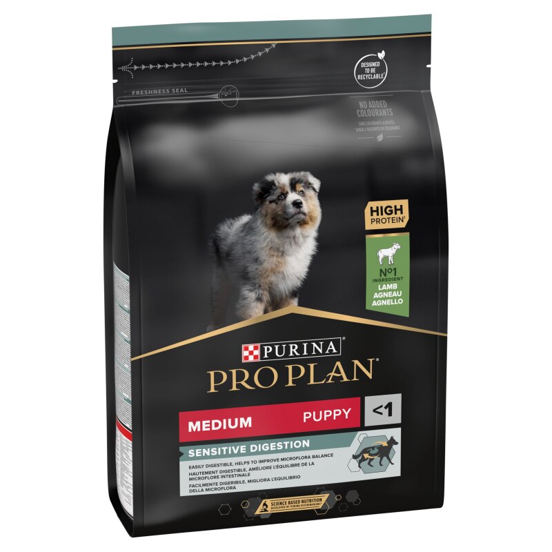 PRO PLAN Medium Puppy Dry Dog Food Sensitive Digestion Rich in Lamb - 3kg