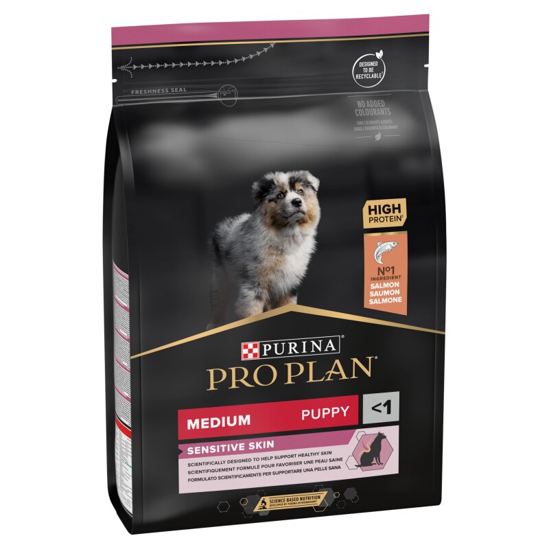 Pro Plan Medium Puppy Sensitive Skin Salmon Dry Dog Food - 3kg