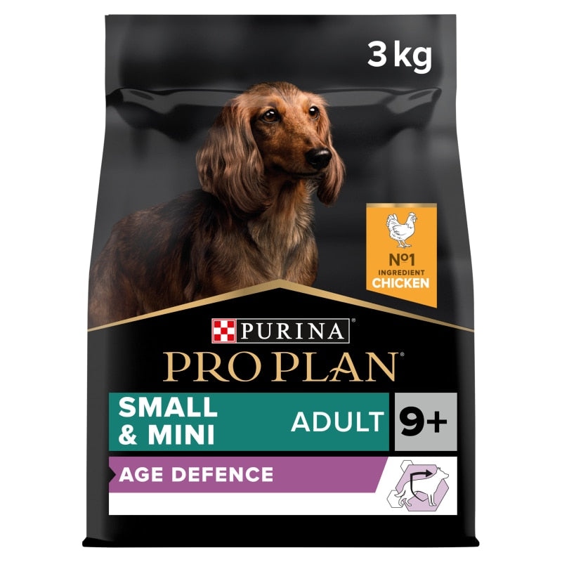 PRO PLAN Small & Mini Adult Senior Dry Dog Food Age Defence 9+ Rich in Chicken - 3kg