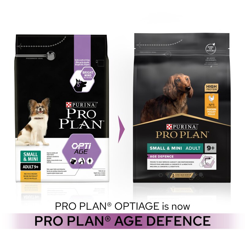 PRO PLAN Small & Mini Adult Senior Dry Dog Food Age Defence 9+ Rich in Chicken - 3kg
