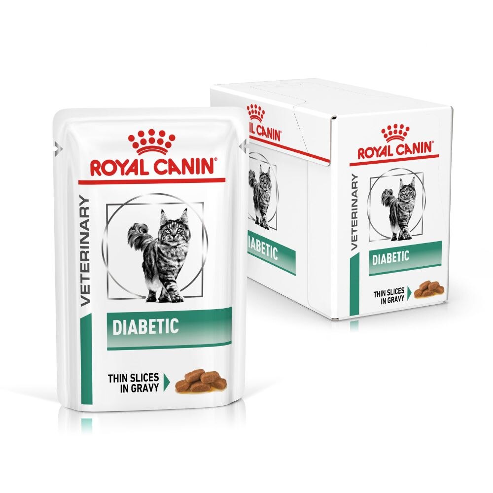 Royal Canin Diabetic Thin Slices in Gravy Adult Wet Cat Food Pouches - 48 x 85g