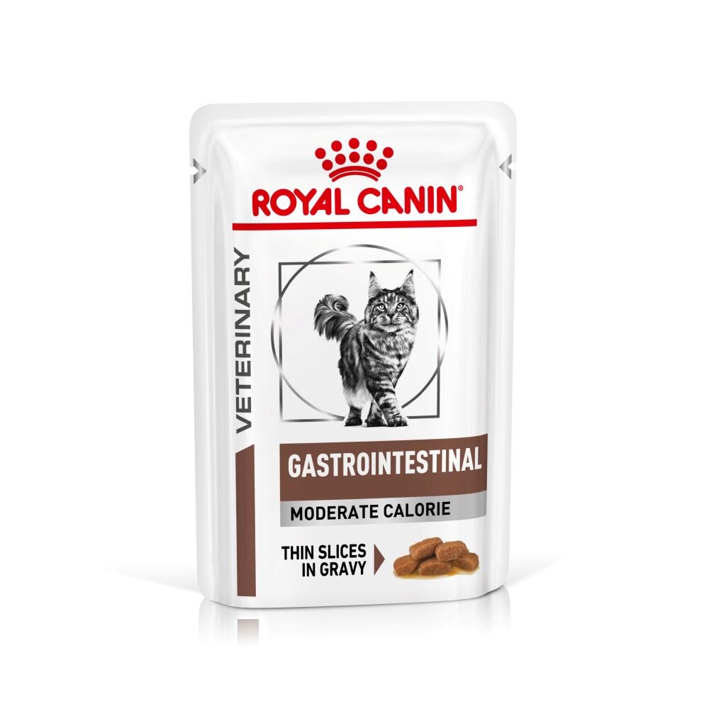 Royal Canin Gastrointestinal Moderate Calorie Thin Slices in Gravy Adult Wet Cat Food Pouches - 48 x 85g