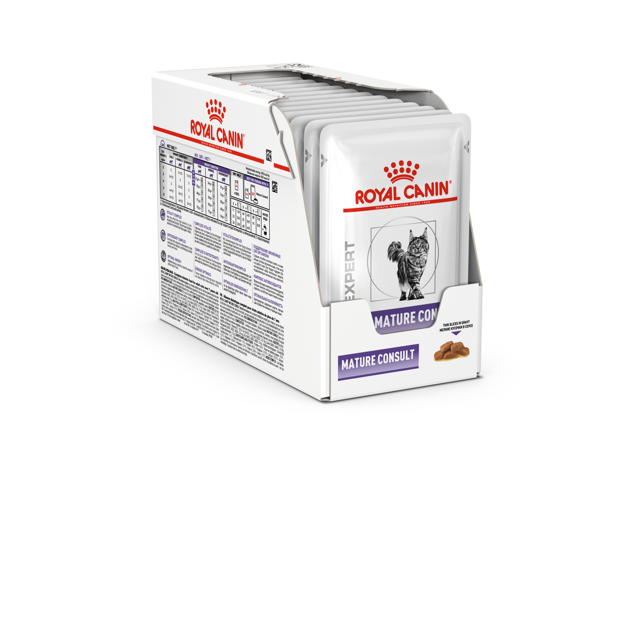 Royal Canin Veterinary Diet Feline Mature Consult Wet Cat Pouches - 48 x 85g