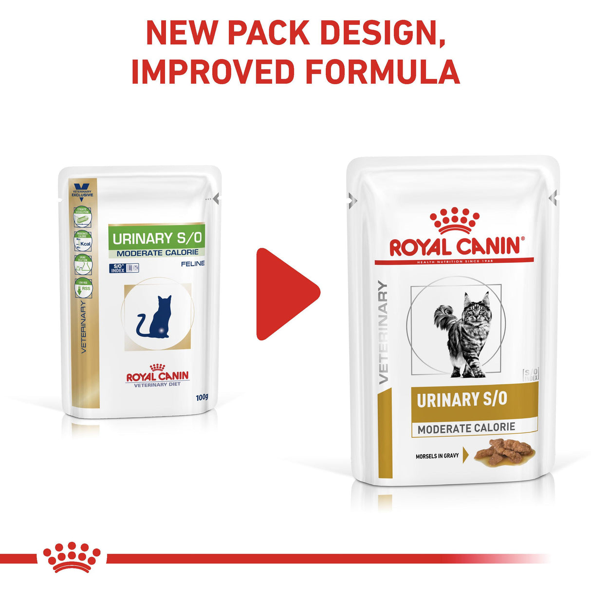 Royal Canin Urinary S/O Moderate Calorie Morsels in Gravy Adult Wet Cat Food - 48 x 85g