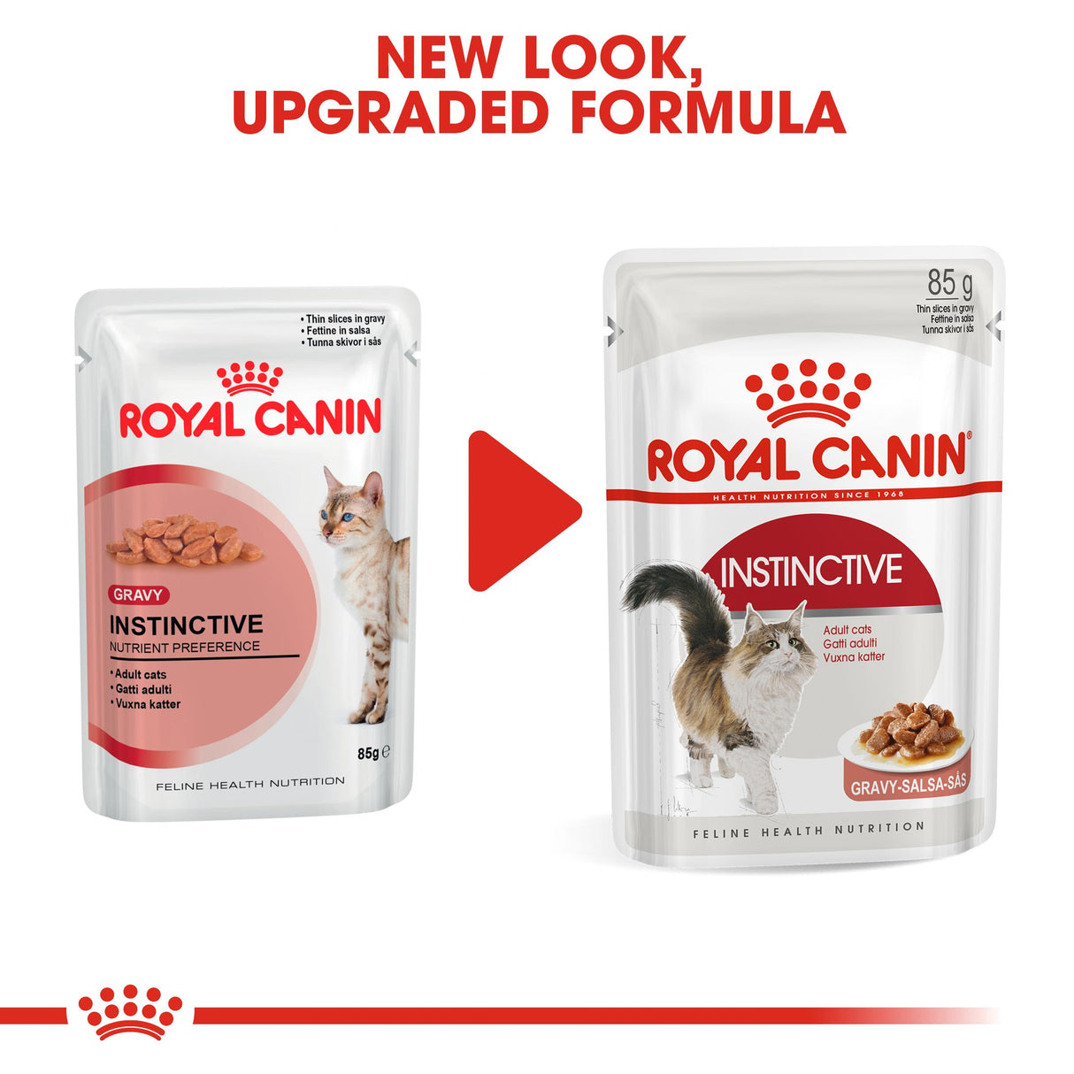 Royal Canin Instinctive In Gravy Adult Wet Cat Food Pouches - 12 x 85g