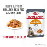Royal Canin Hair & Skin in Jelly Cat Food Pouches - 12 x 85g