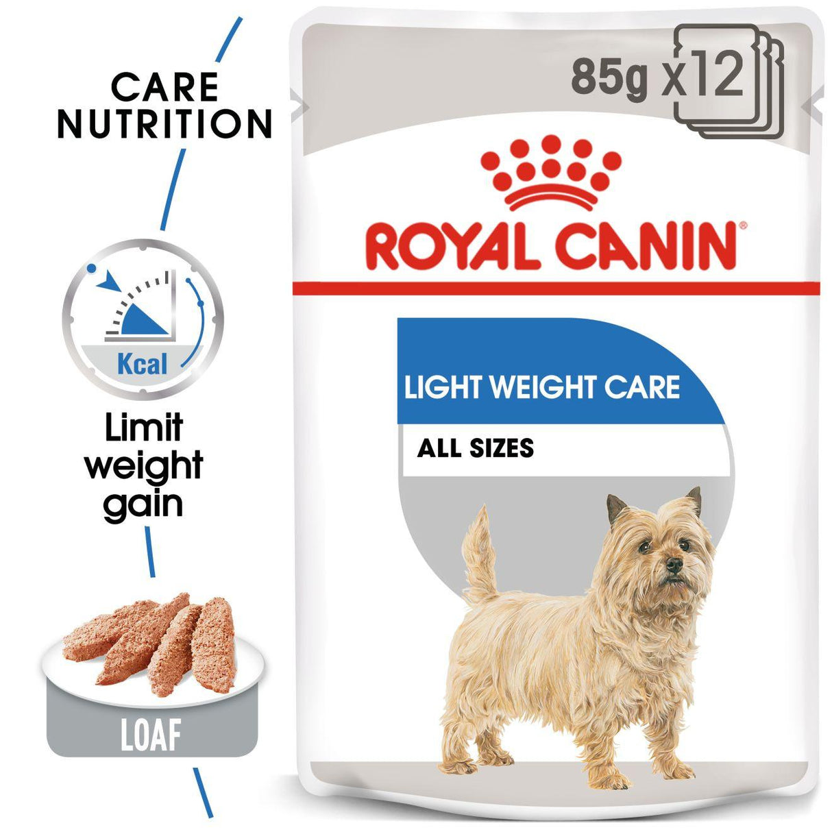 Royal Canin Light Weight Care Wet Pouches Adult Dog Food - 12 x 85g