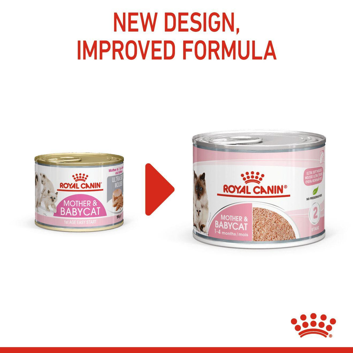 Royal Canin Feline Health Nutrition Mother & Babycat Adult and Kitten Wet Cat Food Ultra Soft Mousse - 12 x 195g