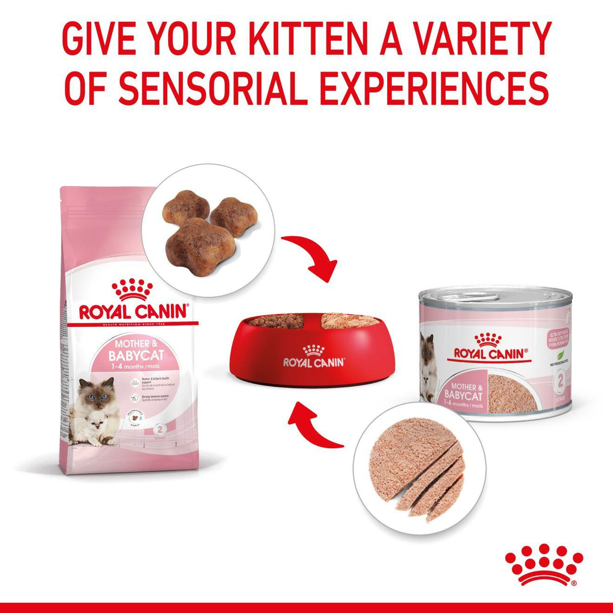 Royal Canin Feline Health Nutrition Mother & Babycat Adult and Kitten Wet Cat Food Ultra Soft Mousse - 12 x 195g
