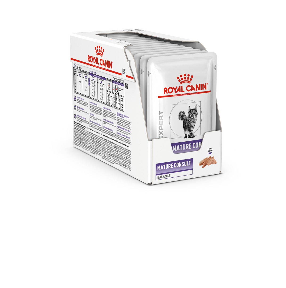 Royal Canin Veterinary Diet Mature Consult Balance Adult Wet Cat Food Loaf - 48 x 85g