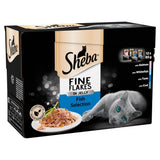 Sheba Fine Flakes Fish Selection in Jelly Wet Cat Food Pouches - 12 x 85g